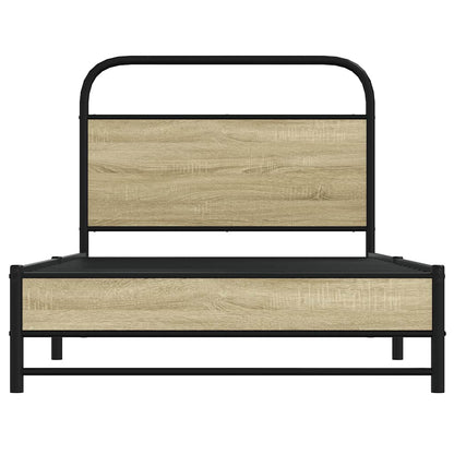 vidaXL Bettgestell ohne Matratze 107x203 cm Sonoma-Eiche Holzwerkstoff