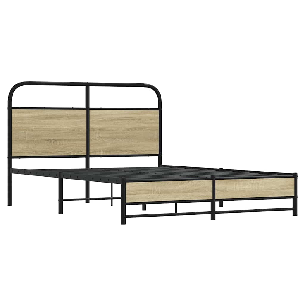 vidaXL Bettgestell ohne Matratze 120x200 cm Sonoma-Eiche Holzwerkstoff