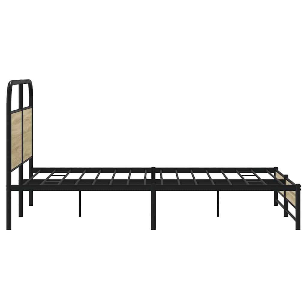 vidaXL Bettgestell ohne Matratze 120x200 cm Sonoma-Eiche Holzwerkstoff