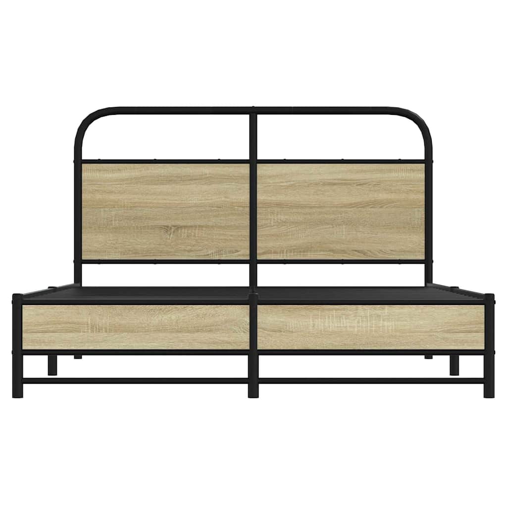 vidaXL Bettgestell ohne Matratze 135x190 cm Sonoma-Eiche Holzwerkstoff