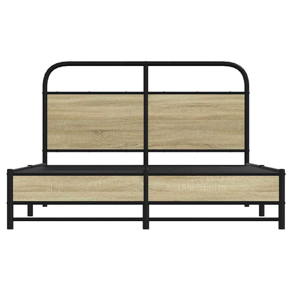 vidaXL Bettgestell ohne Matratze 135x190 cm Sonoma-Eiche Holzwerkstoff