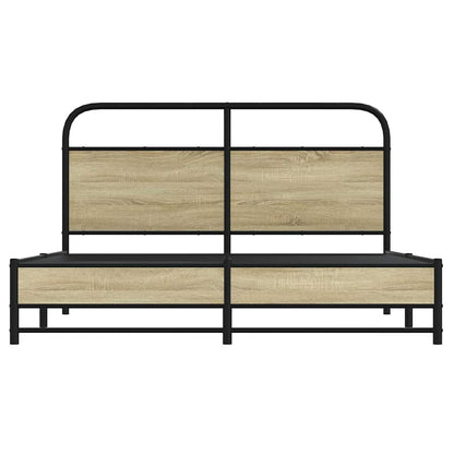 vidaXL Bettgestell ohne Matratze 150x200 cm Sonoma-Eiche Holzwerkstoff