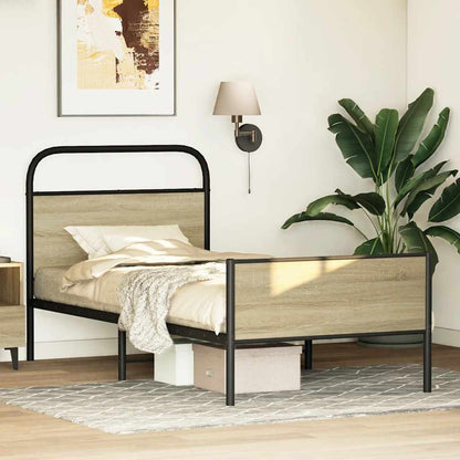 vidaXL Bettgestell ohne Matratze 75x190 cm Sonoma-Eiche Holzwerkstoff