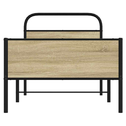 vidaXL Bettgestell ohne Matratze 75x190 cm Sonoma-Eiche Holzwerkstoff