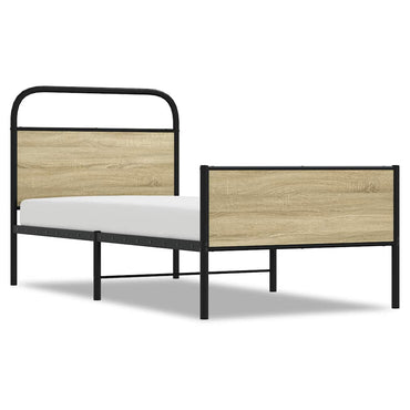 vidaXL Bettgestell ohne Matratze 80x200 cm Sonoma-Eiche Holzwerkstoff
