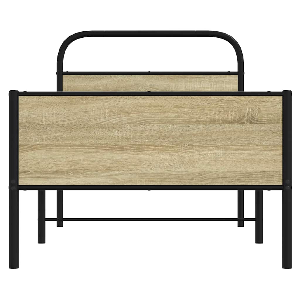 vidaXL Bettgestell ohne Matratze 80x200 cm Sonoma-Eiche Holzwerkstoff