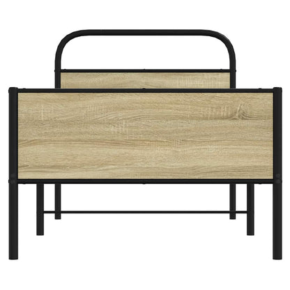 vidaXL Bettgestell ohne Matratze 80x200 cm Sonoma-Eiche Holzwerkstoff