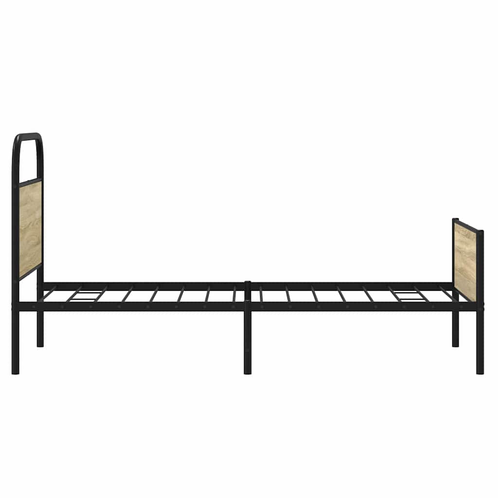 vidaXL Bettgestell ohne Matratze 80x200 cm Sonoma-Eiche Holzwerkstoff
