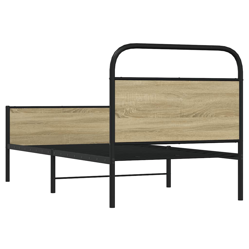 vidaXL Bettgestell ohne Matratze 80x200 cm Sonoma-Eiche Holzwerkstoff