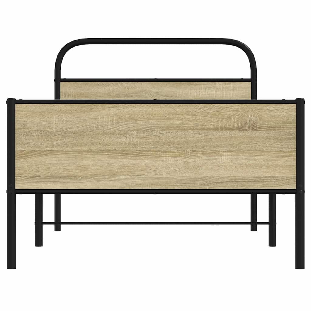 vidaXL Bettgestell ohne Matratze 90x200 cm Sonoma-Eiche Holzwerkstoff
