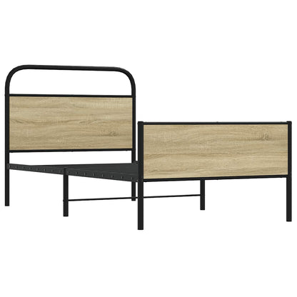 vidaXL Bettgestell ohne Matratze 100x190 cm Sonoma-Eiche Holzwerkstoff