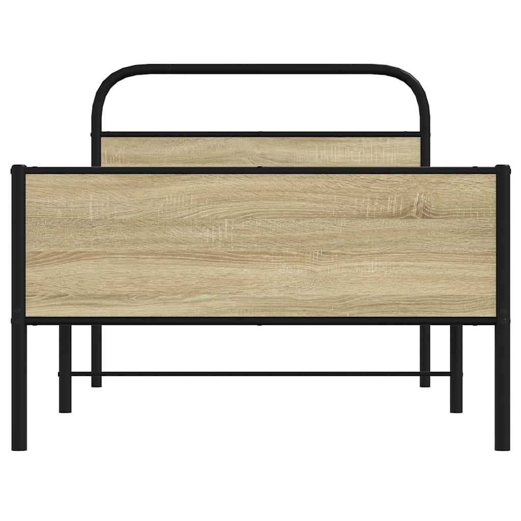 vidaXL Bettgestell ohne Matratze 100x190 cm Sonoma-Eiche Holzwerkstoff