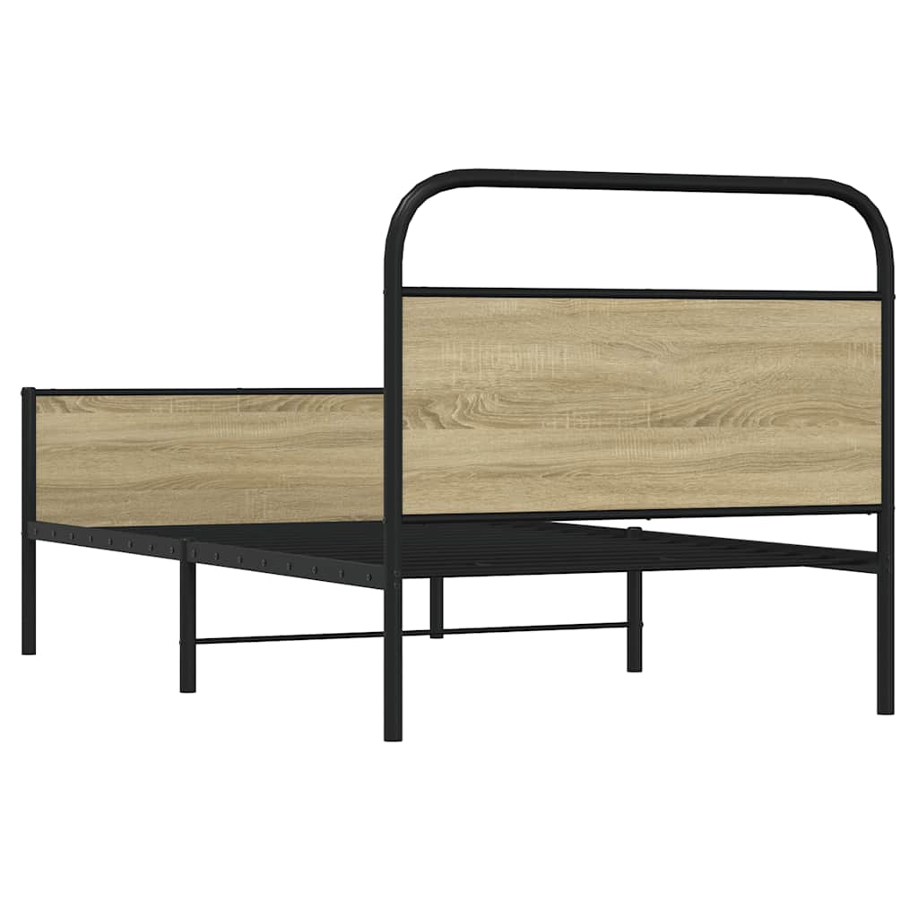 vidaXL Bettgestell ohne Matratze 100x190 cm Sonoma-Eiche Holzwerkstoff