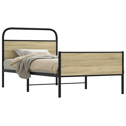 vidaXL Bettgestell ohne Matratze 100x190 cm Sonoma-Eiche Holzwerkstoff