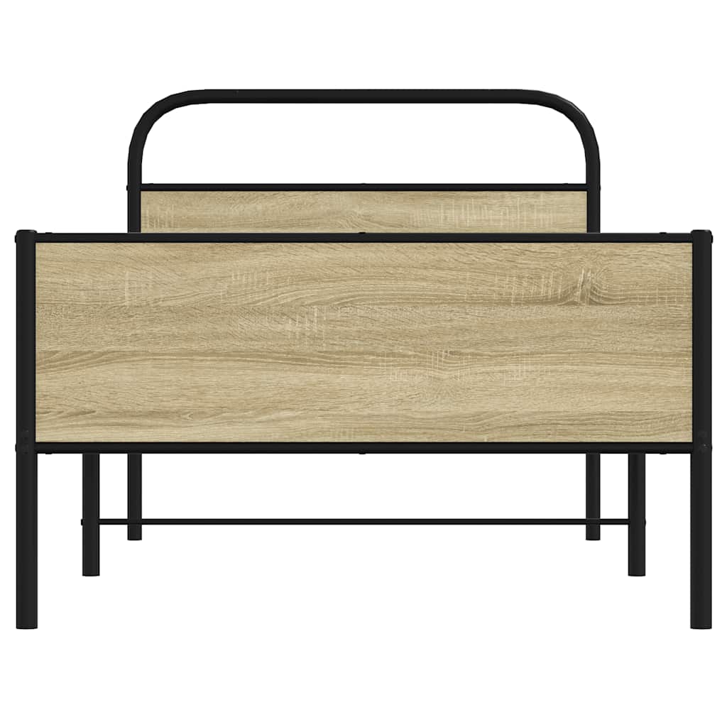 vidaXL Bettgestell ohne Matratze 100x200 cm Sonoma-Eiche Holzwerkstoff