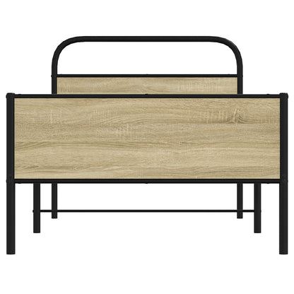 vidaXL Bettgestell ohne Matratze 100x200 cm Sonoma-Eiche Holzwerkstoff
