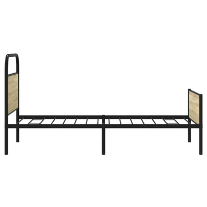vidaXL Bettgestell ohne Matratze 100x200 cm Sonoma-Eiche Holzwerkstoff