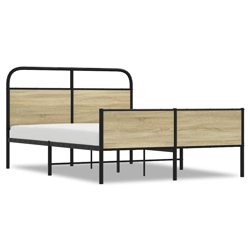 vidaXL Bettgestell ohne Matratze 120x190 cm Sonoma-Eiche Holzwerkstoff