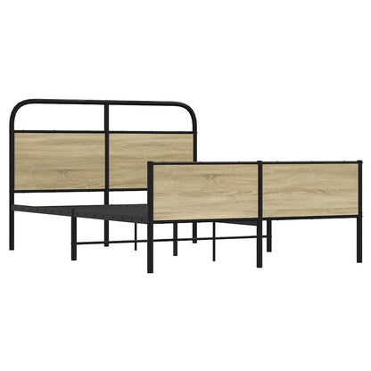 vidaXL Bettgestell ohne Matratze 120x190 cm Sonoma-Eiche Holzwerkstoff