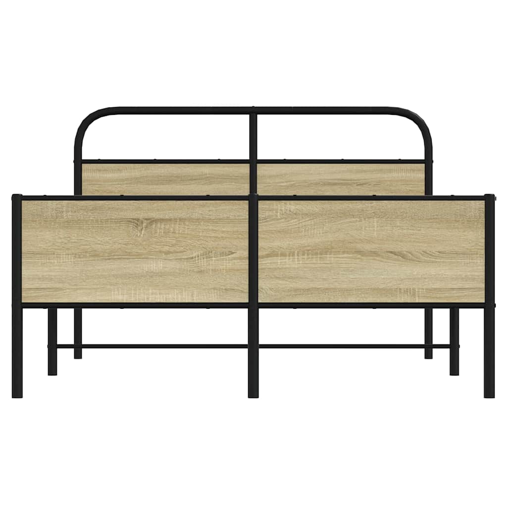 vidaXL Bettgestell ohne Matratze 120x190 cm Sonoma-Eiche Holzwerkstoff