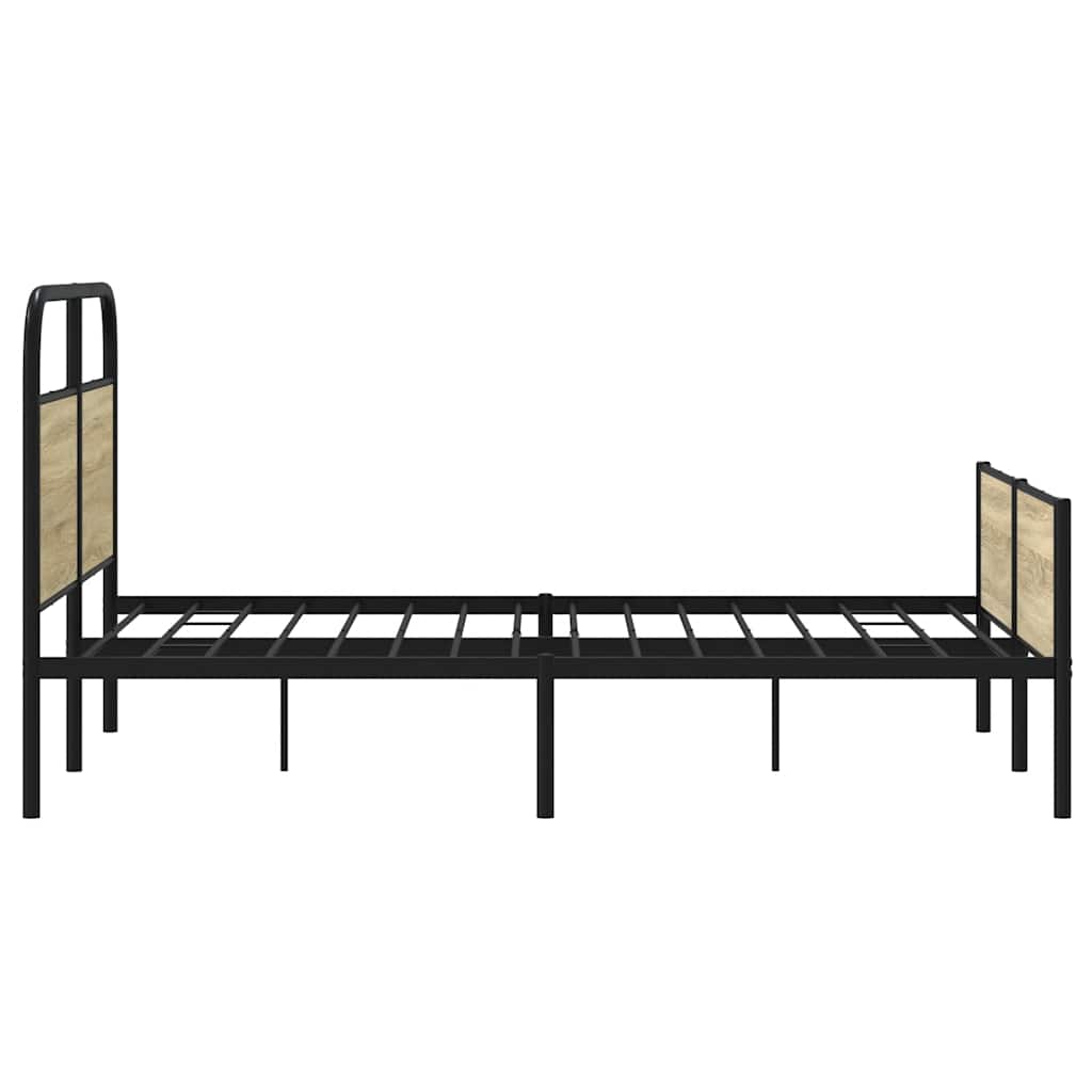 vidaXL Bettgestell ohne Matratze 120x190 cm Sonoma-Eiche Holzwerkstoff