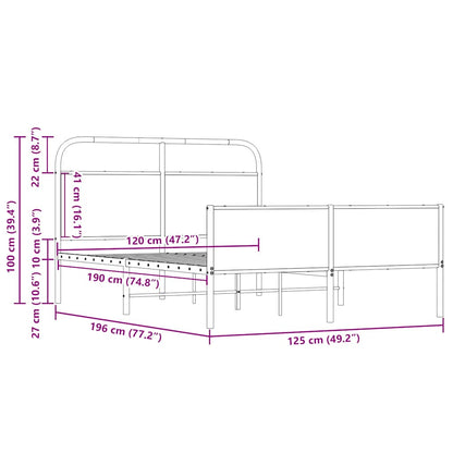 vidaXL Bettgestell ohne Matratze 120x190 cm Sonoma-Eiche Holzwerkstoff