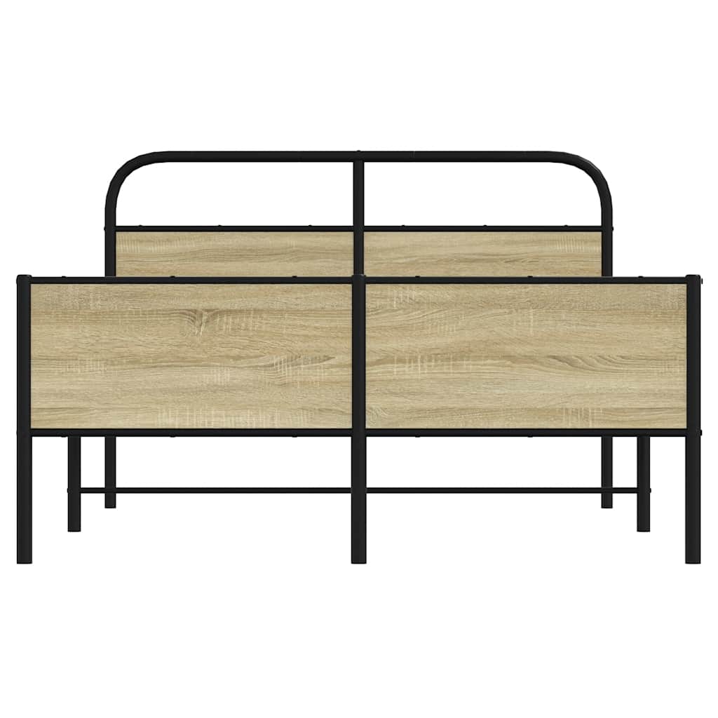 vidaXL Cadre de lit sans matelas 135x190 cm Chêne Sonoma Aggloméré