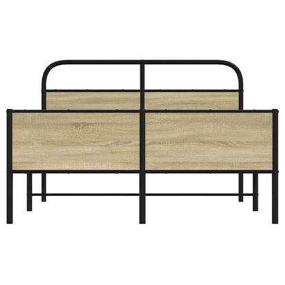 vidaXL Cadre de lit sans matelas 135x190 cm Chêne Sonoma Aggloméré