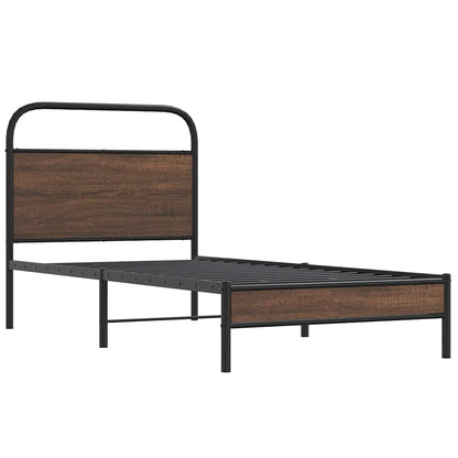 vidaXL Cadre de lit sans matelas 90x200 cm Marron Aspect chêne