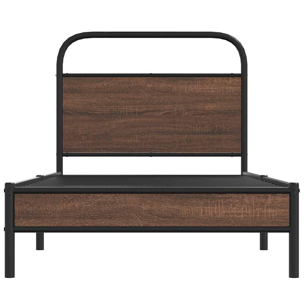 vidaXL Cadre de lit sans matelas 90x200 cm Marron Aspect chêne