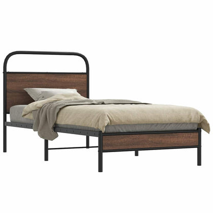 vidaXL Cadre de lit sans matelas 90x200 cm Marron Aspect chêne