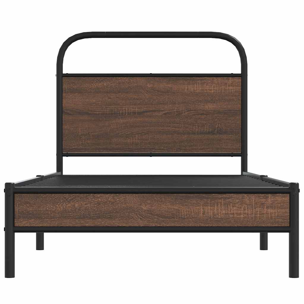 vidaXL Cadre de lit sans matelas 100x190 cm Marron Aspect chêne