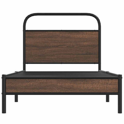 vidaXL Cadre de lit sans matelas 107x203 cm Marron aspect chêne