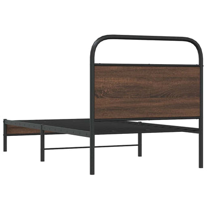 vidaXL Cadre de lit sans matelas 107x203 cm Marron aspect chêne