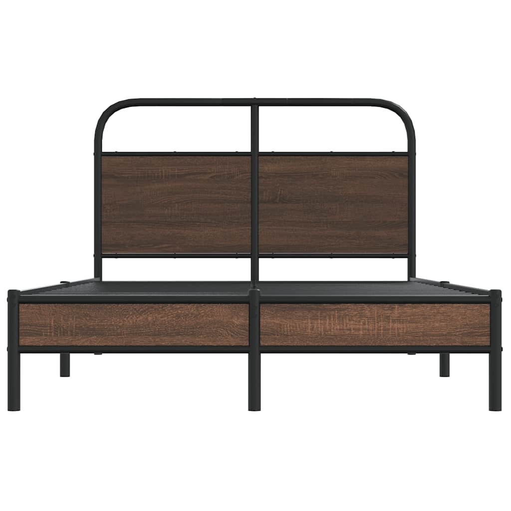 vidaXL Bettgestell ohne Matratze 140x200 cm Braun Eichen-Optik