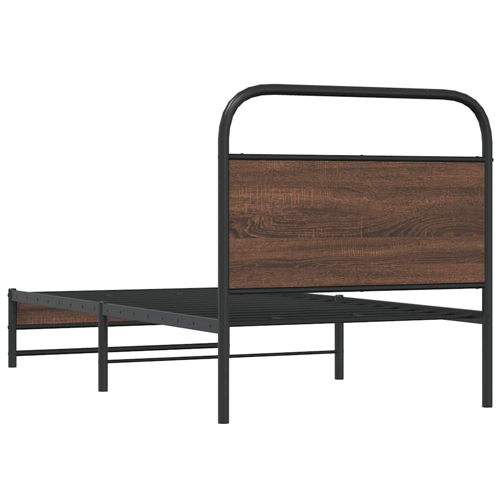 vidaXL Bettgestell ohne Matratze 100x190 cm Braun Eichen-Optik