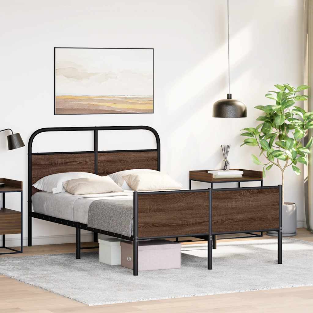 vidaXL Cadre de lit sans matelas 120x190 cm aspect chêne marron
