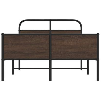 Bettgestell ohne Matratze 120x200 cm Braun Eichen-Optik