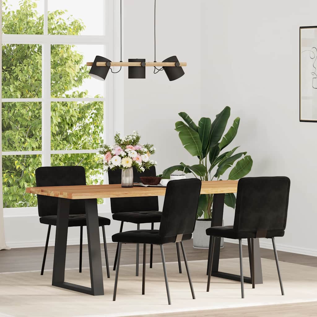 vidaXL Chaises de salle à manger 4 pcs Velours noir