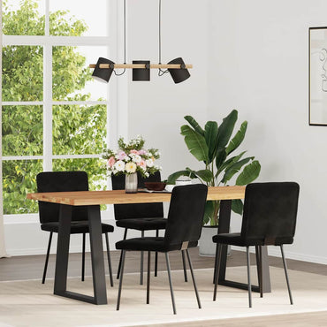 vidaXL Chaises de salle à manger 4 pcs Velours noir