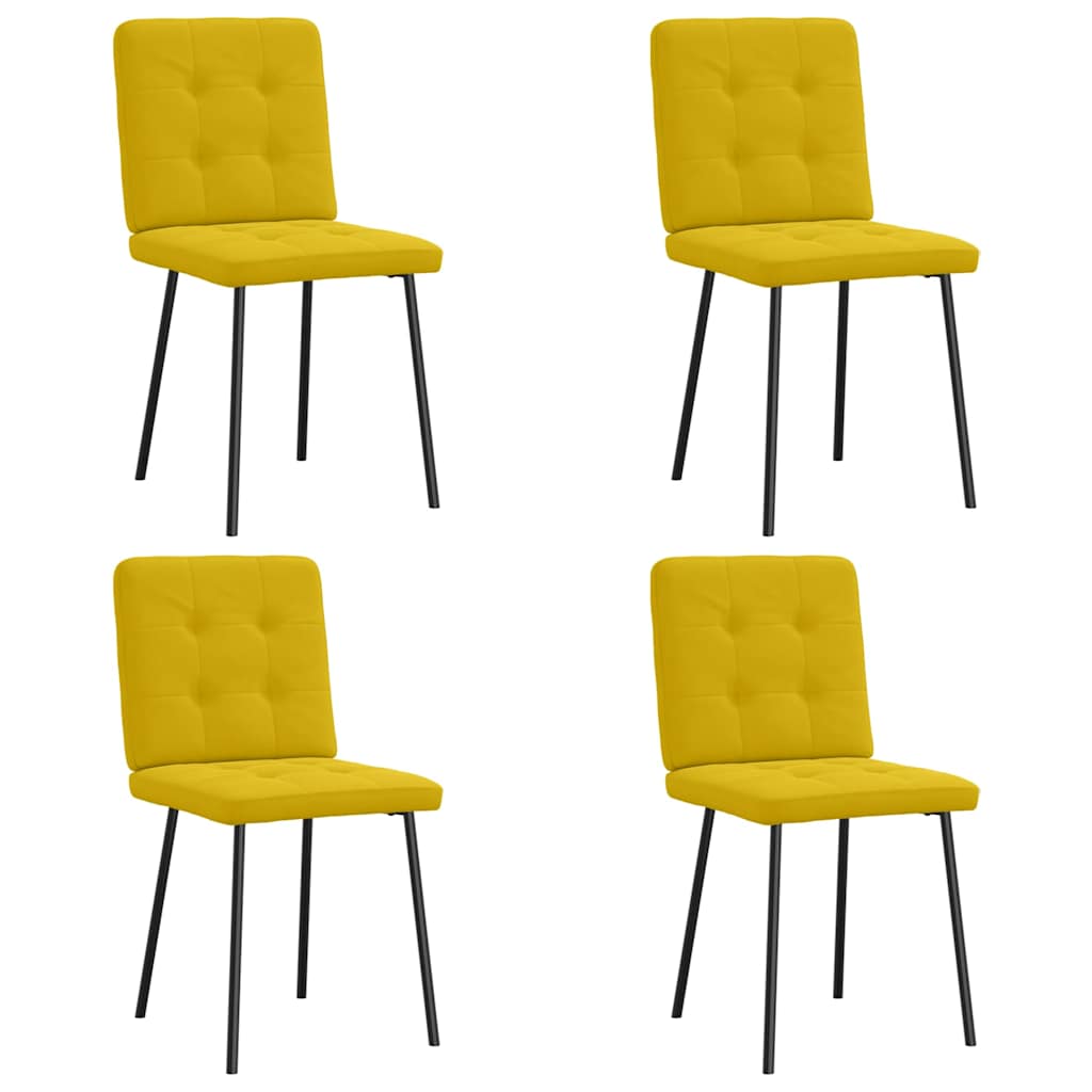 vidaXL Esszimmerstühle 4 Stk. Gelb Samt
