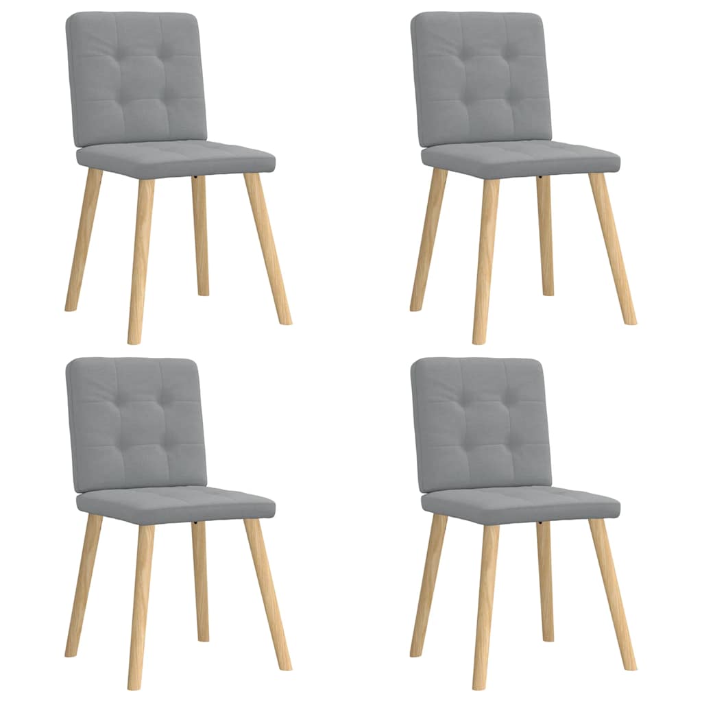 vidaXL Chaises de salle à manger 4 pcs Tissu Gris clair