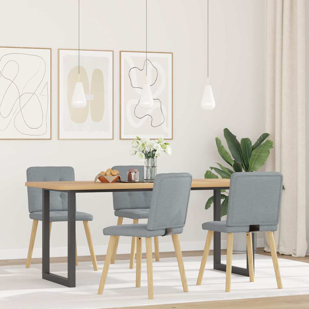 vidaXL Chaises de salle à manger 4 pcs Tissu Gris clair