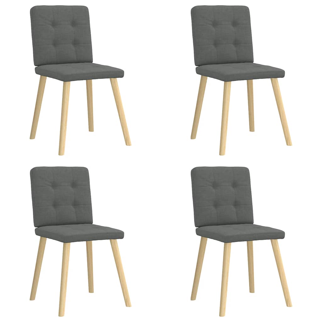 vidaXL Chaises de salle à manger 4 pcs Gris foncé Tissu