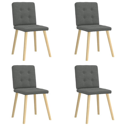 vidaXL Chaises de salle à manger 4 pcs Gris foncé Tissu