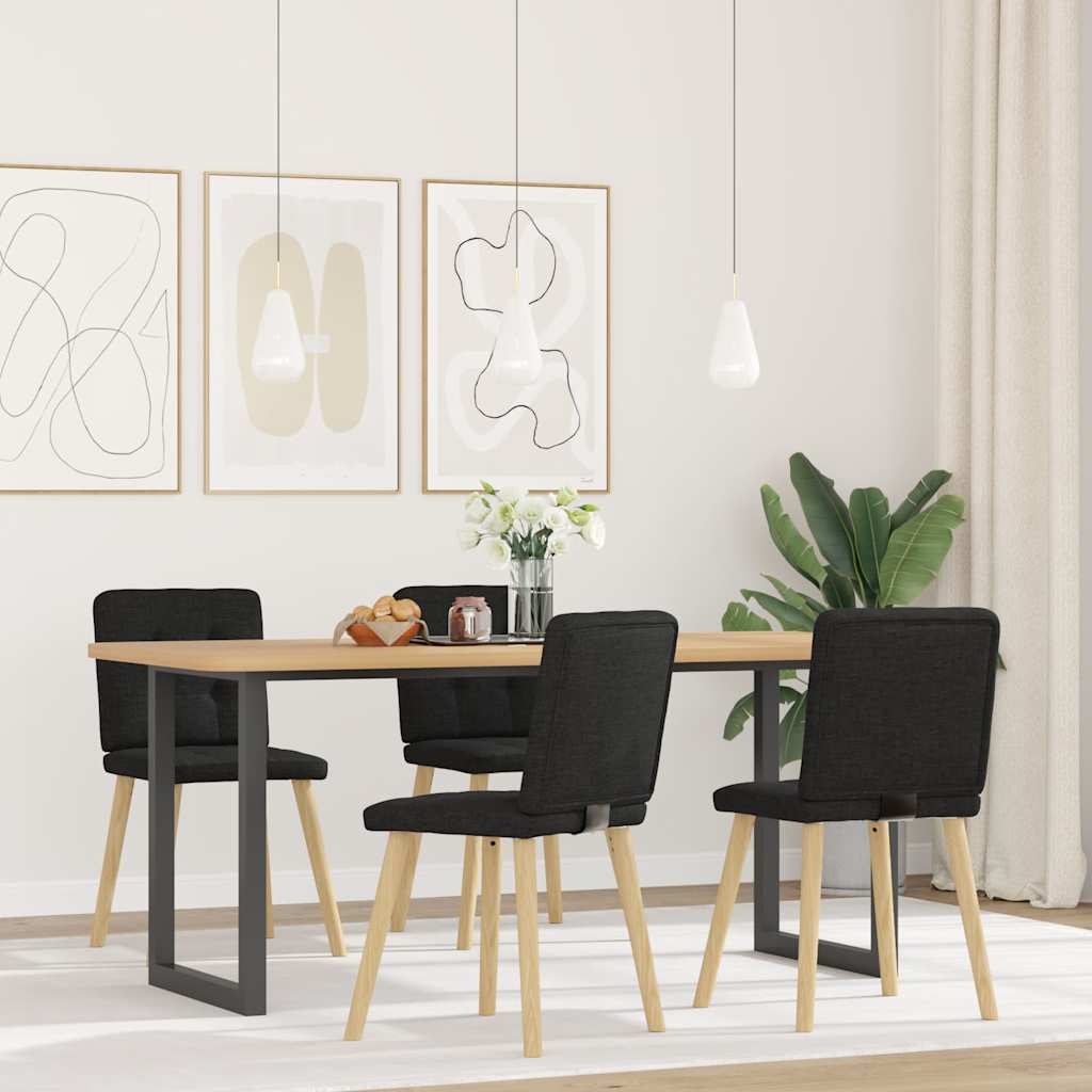 vidaXL Esszimmerstühle 4 Stk. Schwarz Stoff