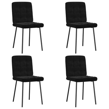 vidaXL Esszimmerstühle 4 Stk. Schwarz Samt