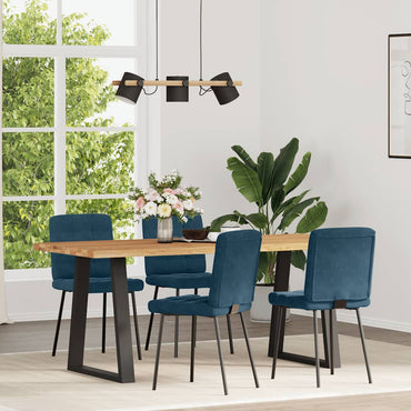 vidaXL Esszimmerstühle 4 Stk. Blau Samt