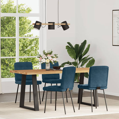 vidaXL Esszimmerstühle 4 Stk. Blau Samt