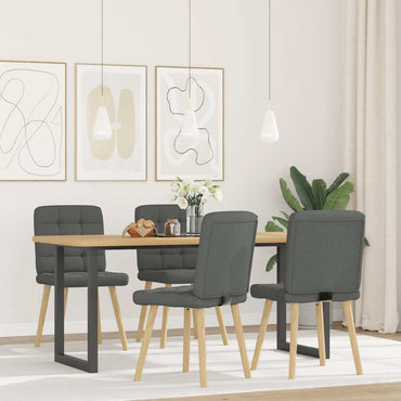 vidaXL Esszimmerstühle 4 Stk. Dunkelgrau Stoff